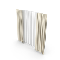 Beige Curtains With Tulle PNG & PSD Images
