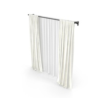 Beige Curtains With Tulle PNG & PSD Images