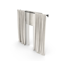 Beige Curtains With Tulle And Roman Blinds PNG & PSD Images