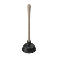 Household Plunger with Wooden Stick PNG & PSD Images