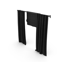 Black Curtains With Roman Blinds PNG & PSD Images