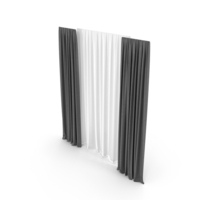 Black Curtains With Tulle PNG & PSD Images