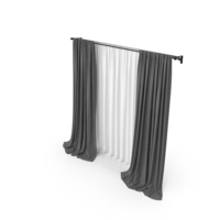 Black Curtains With Tulle PNG & PSD Images