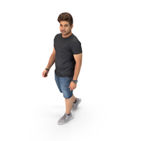 Young Man Walking In Casual Clothing PNG & PSD Images