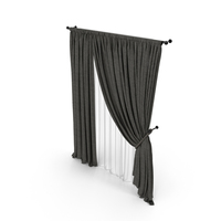 Dark Curtains In The Background With White Tulle PNG & PSD Images