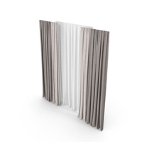 Curtains In Two Colors With Tulle PNG & PSD Images