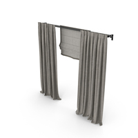 Curtains With Roman Blinds PNG & PSD Images