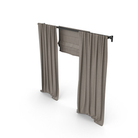 Brown Curtains With Roman Blinds PNG & PSD Images