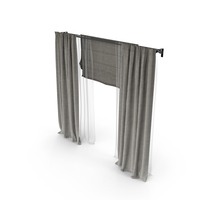 Curtains With Tulle And Roman Blinds PNG & PSD Images