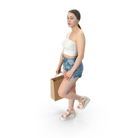 Young Woman Walking With Shopping Bags PNG & PSD Images