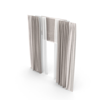 Brown Curtains With Tulle And Roman Blinds PNG & PSD Images