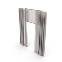 Brown Curtains With Tulle And Roman Blinds PNG & PSD Images