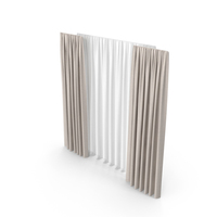 Brown Straight Curtains With Tulle PNG & PSD Images