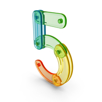Colorful Number 5 From Plastic Constructor Set PNG & PSD Images
