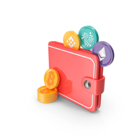 Red Cartoon Crypto Wallet PNG & PSD Images