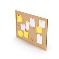 Wooden Pinboard With Notes PNG & PSD Images