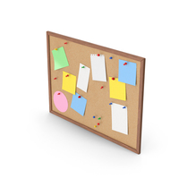 Brown Corkboard With Notes PNG & PSD Images