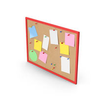 Red Corkboard With Notes PNG & PSD Images