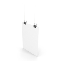 Pice of Paper Hanging from Binder Clips PNG & PSD Images