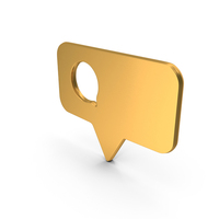 Golden Comment Notification Symbol PNG & PSD Images