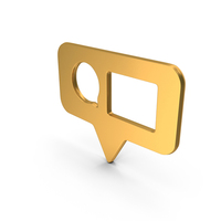 Golden Comment Symbol PNG & PSD Images