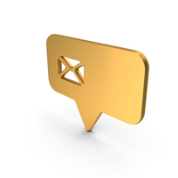 Golden Mail Count Notification Symbol PNG & PSD Images