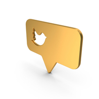 Golden Twitter Message Symbol PNG & PSD Images