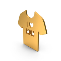 Golden I Love Mom Tshirt Symbol PNG & PSD Images