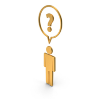 Golden Man With Question Mark Symbol PNG & PSD Images