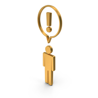 Golden Man With Exclamation Symbol PNG & PSD Images