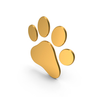 Golden Dog Paw Logo PNG & PSD Images