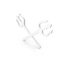 White Crossed Trident Logo PNG & PSD Images
