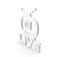 White Live TV Symbol PNG & PSD Images