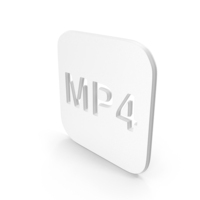 White MP4 Symbol PNG & PSD Images
