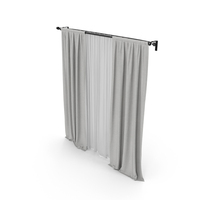 White Curtains with White Tulle. PNG & PSD Images