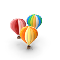 Cartoon Hot Air Balloons PNG & PSD Images