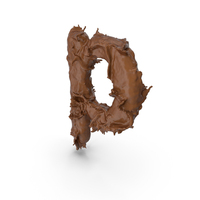 Chocolate Splash Small Letter P PNG & PSD Images