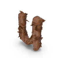 Chocolate Splash Small Letter U PNG & PSD Images