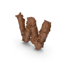 Chocolate Splash Small Letter W PNG & PSD Images