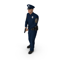 NY Police Officer Attention Pose Fur PNG & PSD Images
