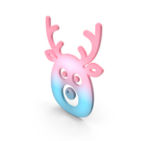 Colorful Christmas Deer Face Symbol PNG & PSD Images