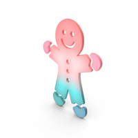 Colorful Christmas Gingerbread Man Symbol PNG & PSD Images