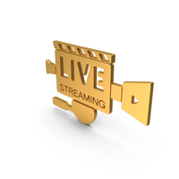 Golden Live Stream Camera Symbol PNG & PSD Images