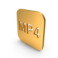 Golden MP4 Format Symbol PNG & PSD Images