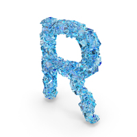 Blue Gems Letter R PNG & PSD Images