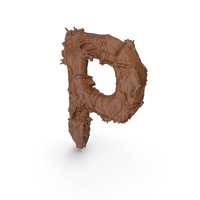 Chocolate Splash Capital Letter P PNG & PSD Images