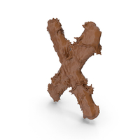 Chocolate Splash Capital Letter X PNG & PSD Images