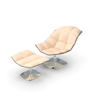 Jehs Laub Lounge Chair and Ottoman-Pedestal Base-Articulateing PNG & PSD Images