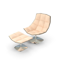 Jehs Laub Lounge Chair And Ottoman Pedestal Base Fixed Back PNG & PSD Images