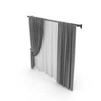 Gray Curtains In The Background With Tulle PNG & PSD Images